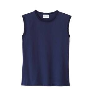 NEW CARTOLINA NANTUCKET women's logan crew neck tank top in midnight blue